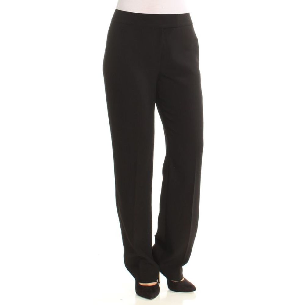 TAHARI Womens Black Straight leg Wear To Work Pants 6